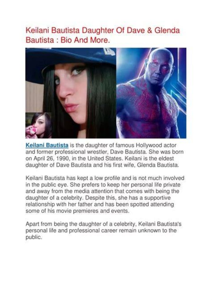 Keilani Bautista: Daughter of Dave Bautista - Age, Family & More!